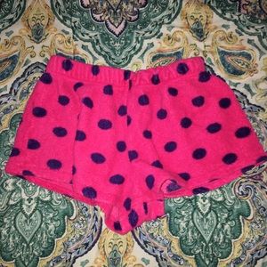 Girls fuzzy sleep shorts